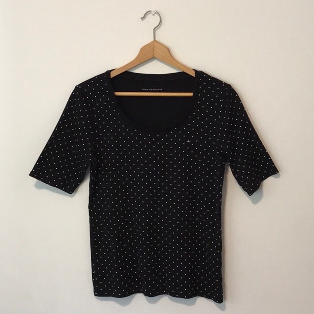 Tommy Hilfiger Scoop Neck 1/2 Sleeve Knit Top